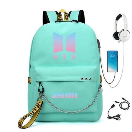 Bts Reppu USB-latauksella Koululaukku