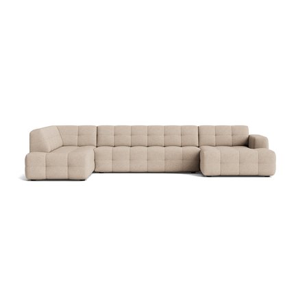 Højrevendt Paris U-sofa - Loop Beige - Elegant & Robust Design - 382x218x77cm - Uovertruffen Komfort - Perfekt Familiemøbel til Stuen