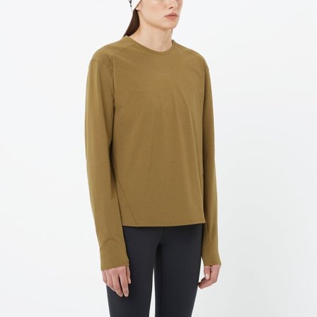 Salomon - Langarmshirt Damen Trackline - Brilliant Olive