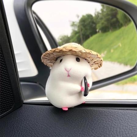 Bildekoration Hamster Biltillbehör Fönster Mittkonsol Söt docka Bilinteriörhänge Auto Dashboard Cool dekoration Style 1