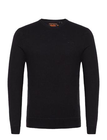Essential Slim Fit Crew Jumper Tops Knitwear Round Necks Black Superdry