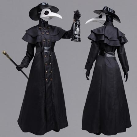 Halloween Kostym för Vuxna - Medeltida Steampunk Stil, Europeisk och Amerikansk Pestens Doktor XL