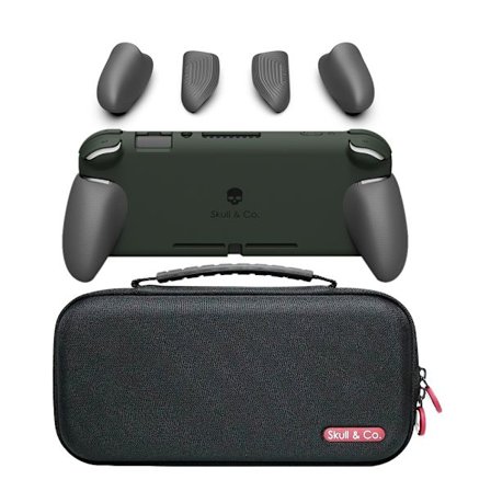 GripCase Lite Bundle: Et komfortabelt beskyttende deksel med utskiftbare grep [for å passe alle håndstørrelser] for Nintendo Switch Lite
