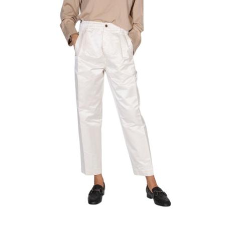 White Sand, Straight Trousers Biały, Kobieta, Rozmiar: S