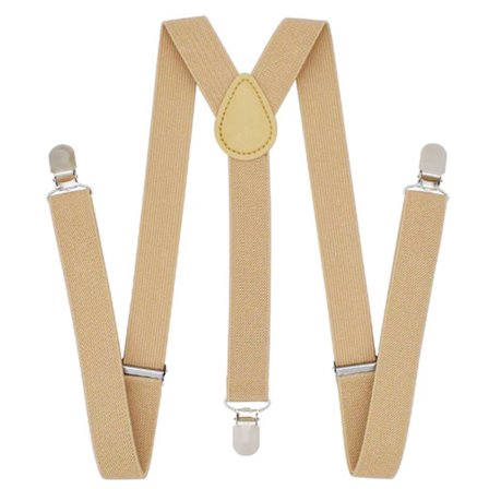 Smalle beige seler med klemmer 2,5 cm