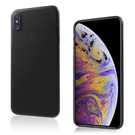 iPhone Xs Max ohut kova muovinen matta pintainen takasuoja kuori - Musta Black