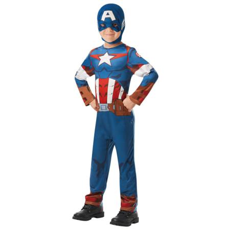 Captain America 110/116 Cl (5-6 År) Dräkt Med Mask Avengers