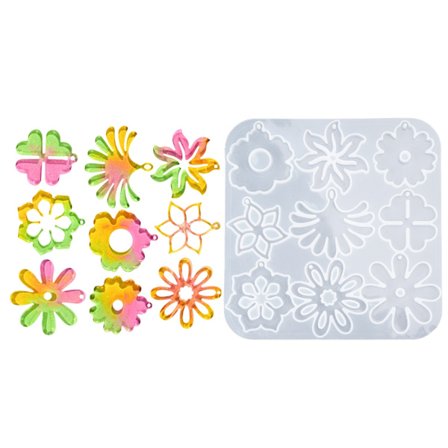 Blomsteranheng Silikonformer Resin Smykker Silikonform for Epoksy Resin