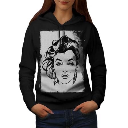 Legend Kjendis Marilyn Kvinner BlackHoodie | Wellcoda CMK Black 2X-Large