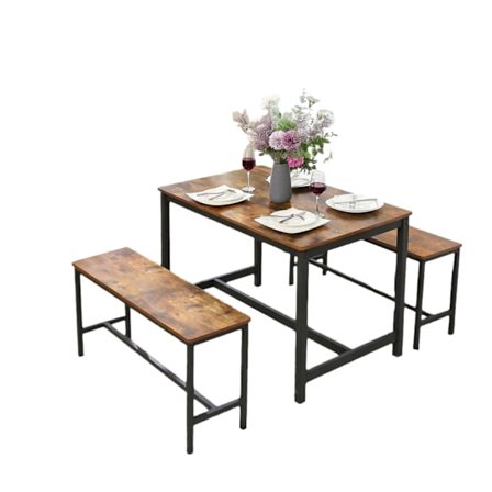 Rootz 2 -osainen ruokasalipöytä - keittiöpenkit - ruokasalin penkit - tukeva rautakehys - 108 cm x 32,5 cm x 50 cm