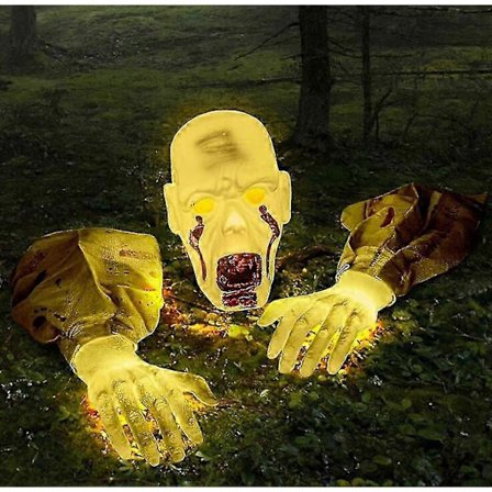 2025 Halloween Filt Halloween-dekorasjoner Utendørs Realistiske Armer & Ansikt Utendørs Halloween-dekorasjoner Med Pinner Skjeletthode