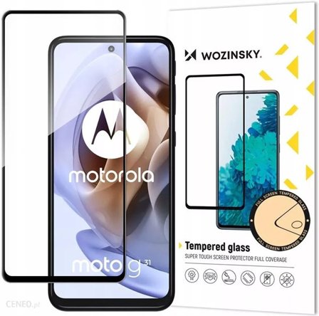 Wozinsky Fullt lim Moto G51 helskärm härdat glas med svart ram