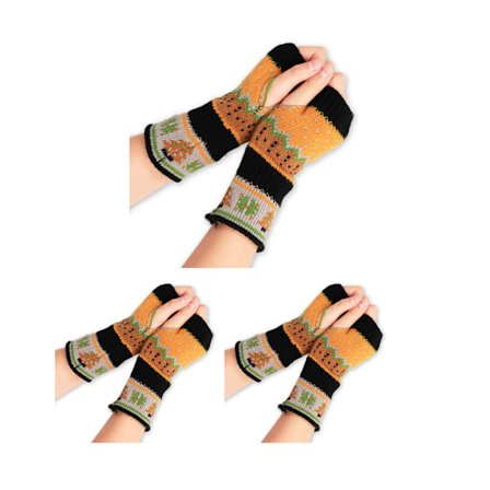 3 par julgranshandskar i ull, tjocka utan öppning