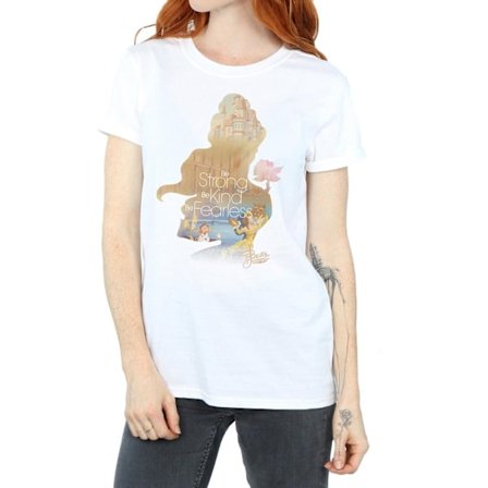 Disney Princess Womens/Ladies Belle Filled Silhouette Cotton Bo