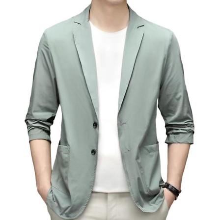 Herr Casual Blazer Sport Coat Två Knappar Lättviktig Slim Fit Business Jackor(M)