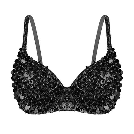 Tribal glitter sparkle mavedans bh top med perler og pailletter til kvinder