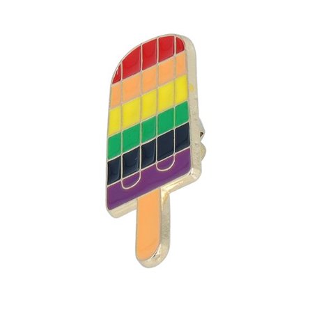 Cap Pins - Multi Tillbehör - Rainbow Ice Cream Metal Enamel Pin @ Hatstore