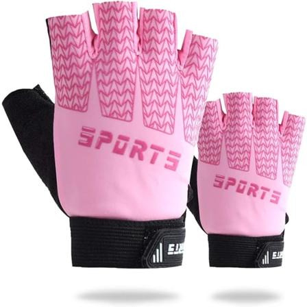 Keleily cykelhandskar för barn, 1 par barnsporthandskar, utomhussporthandskar (rosa) Pink
