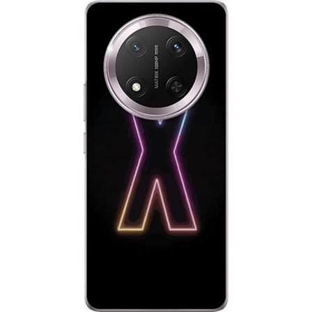 Kompatibelt Mobildeksel til Honor Honor Magic7 Lite Neonbokstav X i sterke fargevariasjoner mot svart bakgrunn, kraftig typografisk design med tydelig