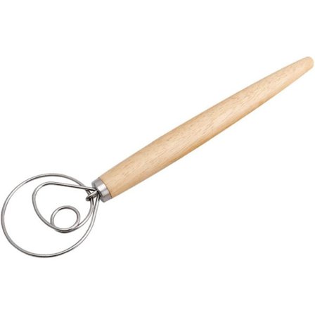 Vispsett, brødblanding håndmikser, kjøkkenredskap i tre med håndtak (enkelt hull)