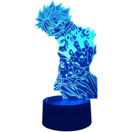 Led-valo Anime Fairy Tail Manga Natsu Dragneel -hahmo 3D yövalo makuuhuoneen sisustukseen, optinen illuusiolamppu, pöytälamppu, lasten lahja
