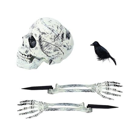 Halloween realistisk hodeskalle skjelett hode menneskehånd armer for Halloween fest hjemme hage plen dekor