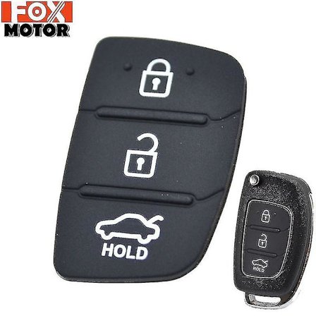 Reserve Gummi 3-knapps Pad for Hyundai Creta I20 I40 Tucson Elantra Santa Fe Solaris Ix35 Ix45 Fjernkontroll Bilreparasjon Nøkkel Fob-hao