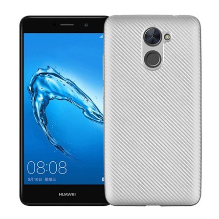 Huawei Y7 hiilikuitutekstuurinen suojakuori - Hopea