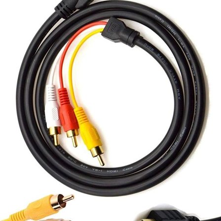 HDMI till RCA-kabel 1,5 m HDMI-hane till 3 RCA-video-ljud-AV