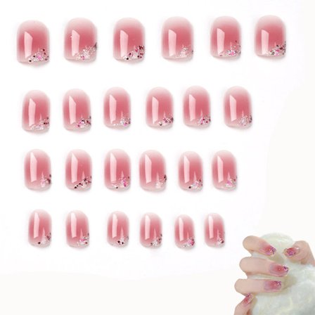 Söt press på naglar Medium Fake Nails Design Full Cover