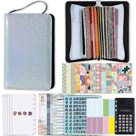 A6 Glitter Vetoketjullinen Käsilaukku Irtilehtinen Kansio Muistikirja Sisäkansi Muistivihko Suunnittelija Toimistotarvike