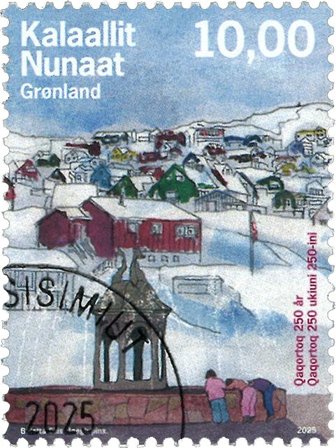 Grønland - Qaqortoq 250 år - Stemplet frimærke
