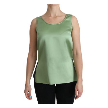 Dolce & Gabbana, Sleeveless Silk Top Groen, Dames, Maat:3XS