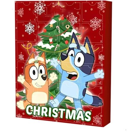 2024 Anime Julenissekalender med Bluey - Tegneseriefigurer, Søt Julenissefigur, Juleräkning, Julegaver til Barn (Blå Hund, Blindboks Type B) Bluey Dog