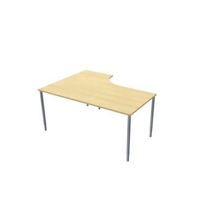 LANAB DESIGN Skrivbord Höger 160x120cm björklaminat/grå - Lyreco - Kontorsmöbler och inredning - Bord och hurtsar - Skrivbord - Fasta