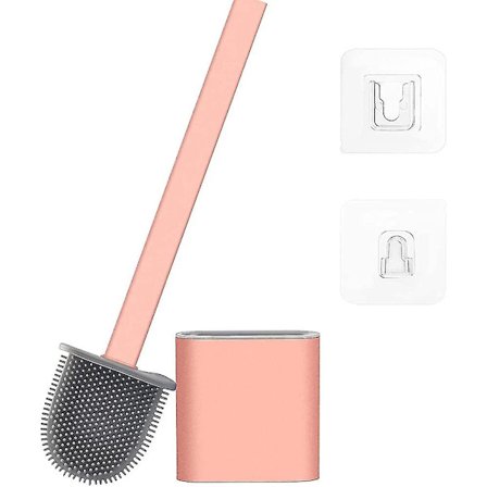 Flad silikone toiletbørste, fleksibelt silikone børstehoved, i toiletbørster &