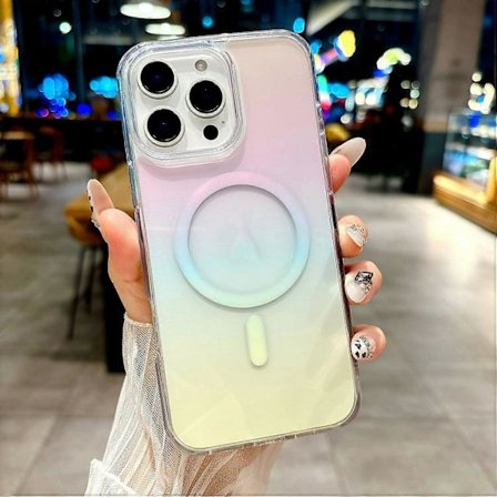 Skal för iPhone 16 Pro Kompatibelt med MagSafe Transparent Gradient Hårt PC-Telefonskal