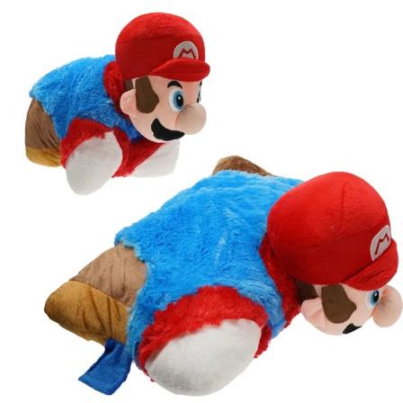Super Mario Bros Folde Pude Tegnefilm Anime Luigi Pude Dukke Bil Værelse Plys Legetøj Dukke
