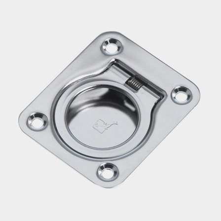 Deck fitting Roca, 44 mm x 38 mm, with return spring, acid-resistant stainless steel AISI 316