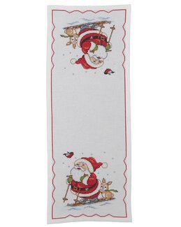 Broderikit Löpare Jultomte och kanin på skidor