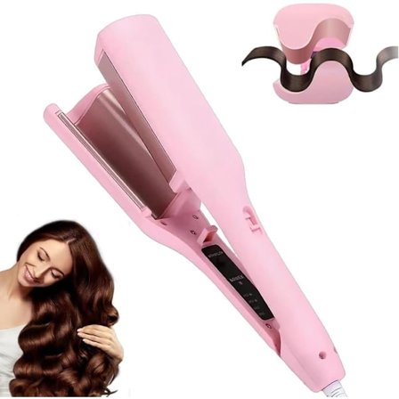 Krøllejern 32 mm med 4 temperaturindstillinger - Fransk bølgetang til strandbølger og store krøller, til alle hårtyper