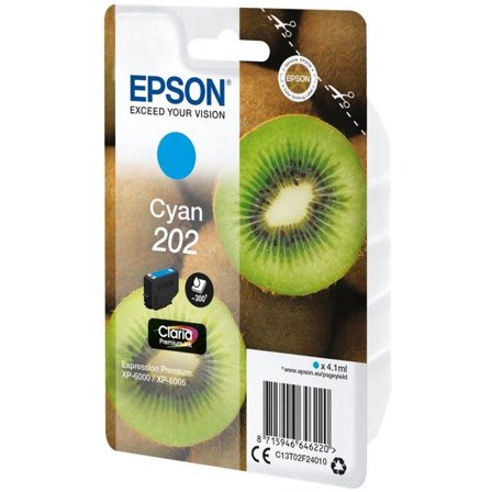 EPSON Bläckpatron 202, Kiwi, Claria Premium, cyan, singelförpackning, C13T02F24010 - Lyreco - Toner och bläck - Bläckpatroner - Bläckpatroner Epson