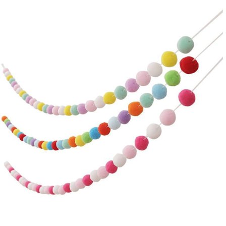 Uldfilt kugle guirlande farverige pom pom guirlande håndlavet til væg juletræ dekoration