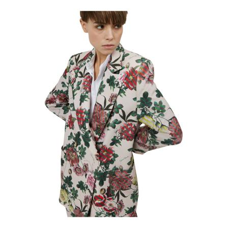 Silvian Heach Double-breasted Jakke with flower print Grøn, Dame