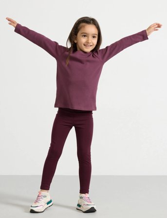 Lindex Leggings Basic Brushed Inside - Burgundy - 98