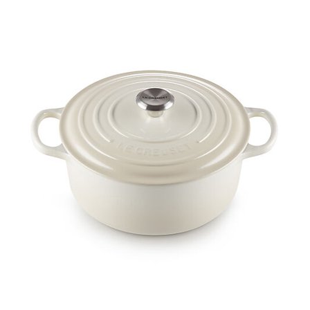 LE CREUSET Signature støpejern rund gryte 5,3l 26cm Meringue