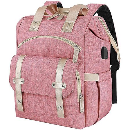 WABJTAM Naisten kannettava tietokoneen reppu, RFID-varkaudenestotyölaukku 15,6 tuuman kannettavalle tietokoneelle, leveä avoin suuri USB-latausportti 