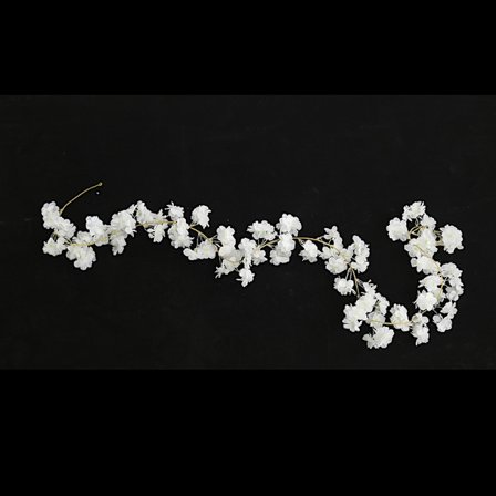 5 stk. 1,8 m - Hvide Guirlander af Kunstige Kirsebærblomster