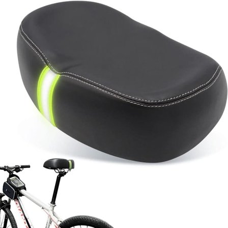Smertefri, komfortabel bred cykelsadel med memory foam-vatteret pude lucky