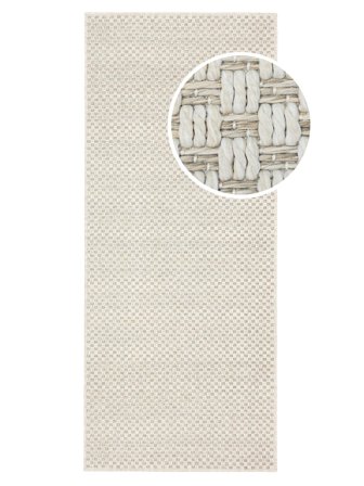 Lavável Tapete Para Interior/Exterior Benni Bege/Branco Pequeno Oeko-Tex